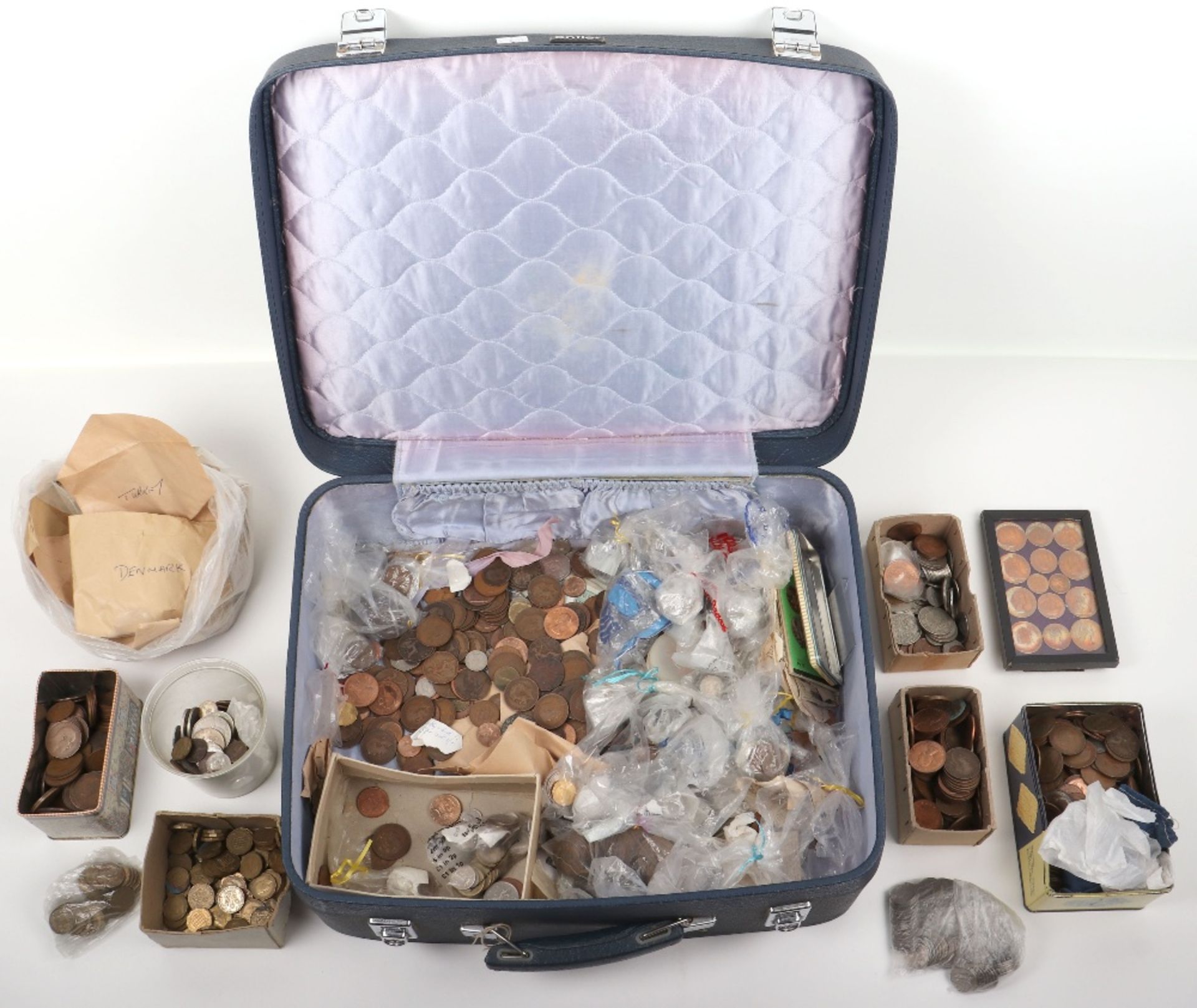 A briefcase of GB and world coinage