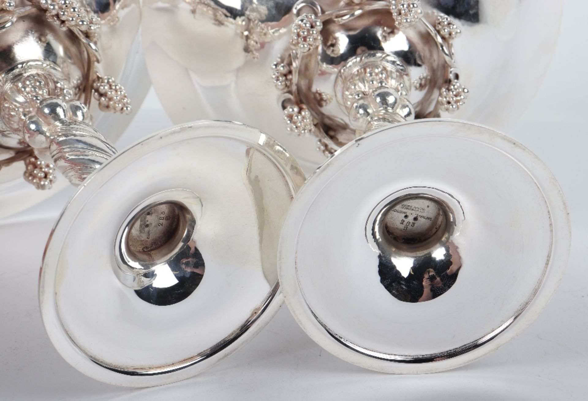 A pair of Georg Jensen silver Grape pattern pedestal bowls/tazzas - Image 6 of 9