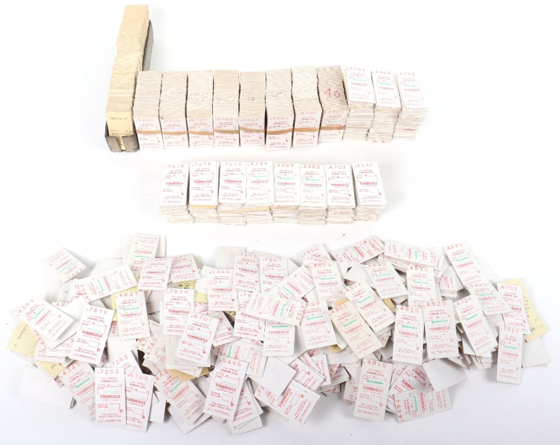 A large selection of railway tickets of varying routes