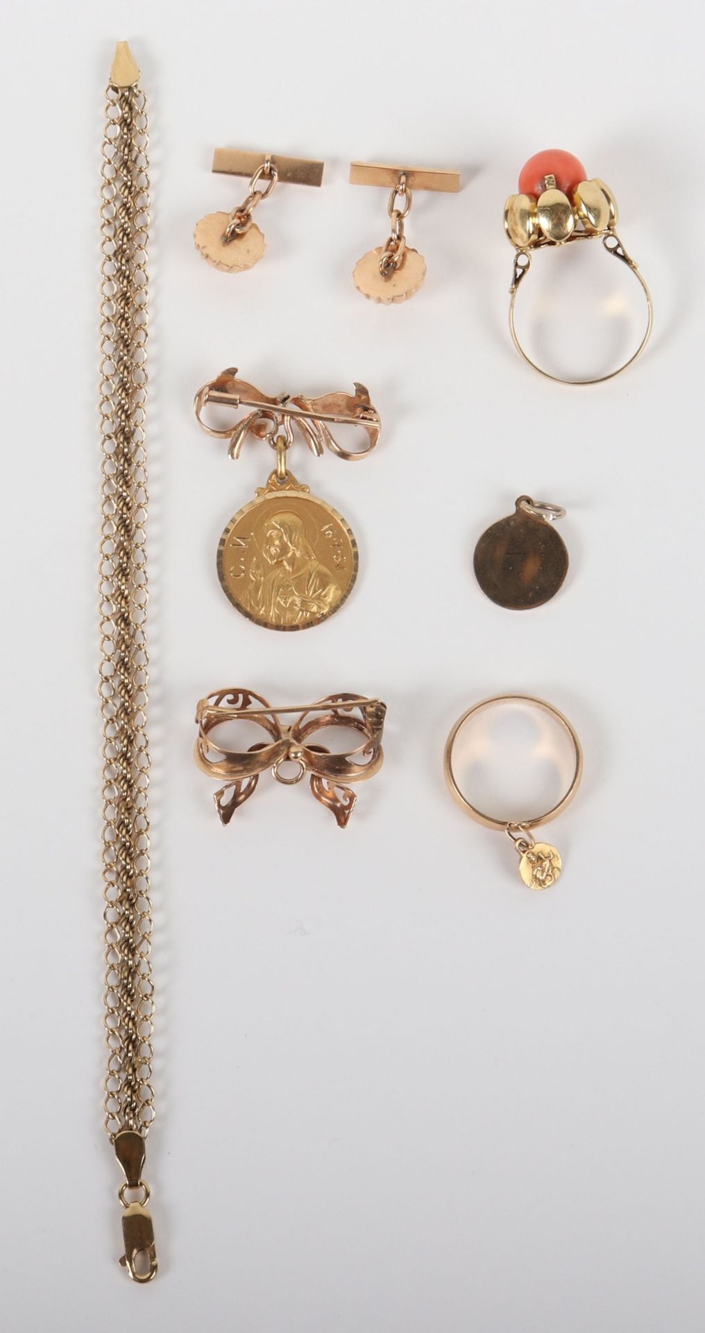 A selection of unmarked gold jewellery - Bild 4 aus 5