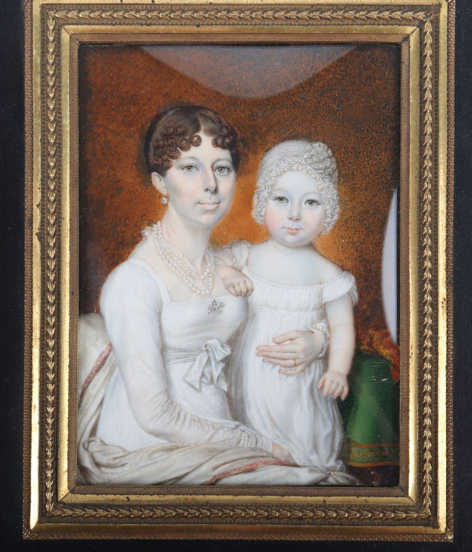 Walter Stephens Lethbridge (British 1771-circa 1831), portrait miniature of a mother and child - Image 2 of 6