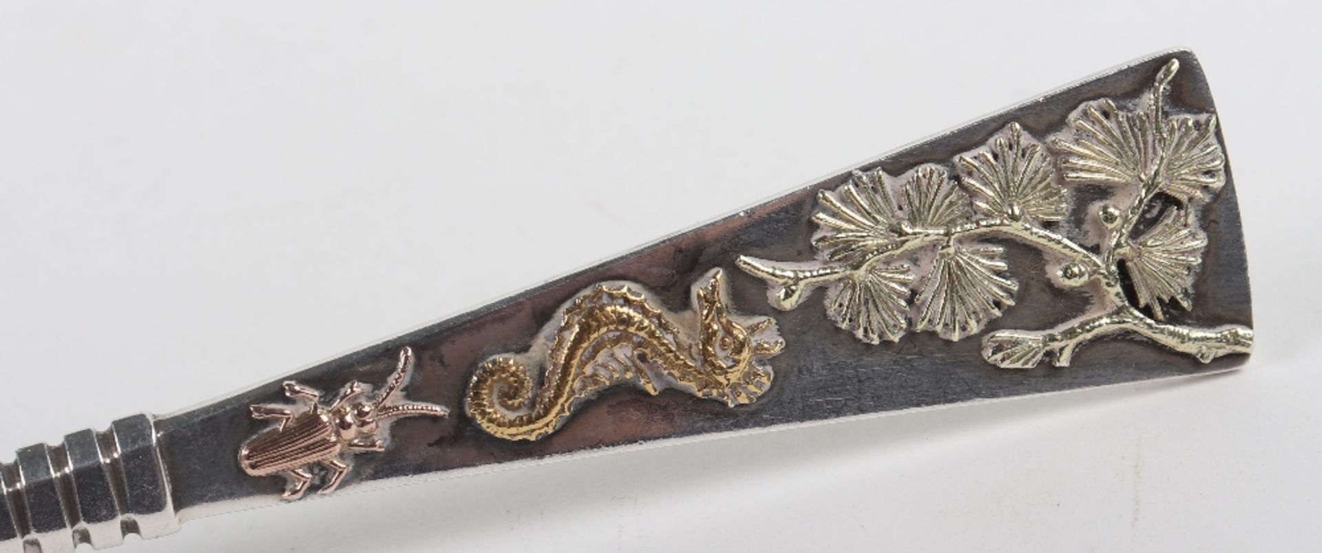 A rare pickle fork, with enamelled applied decoration to handle - Image 6 of 6