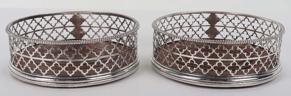 A pair of George III silver coasters, Thomas & William Chawner, London 1768 - Image 4 of 7