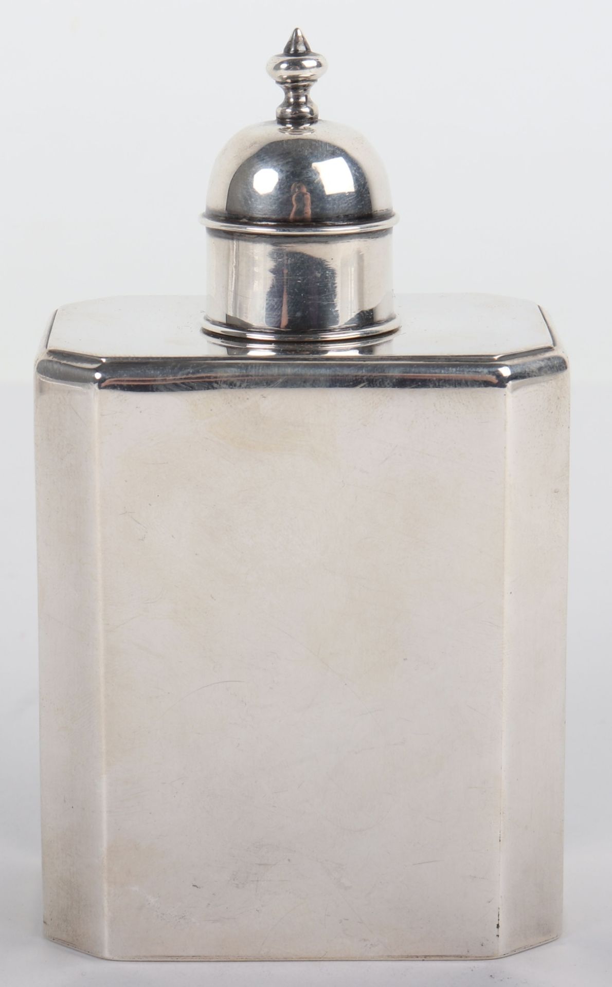 A Georgian silver tea caddy, marks rubbed