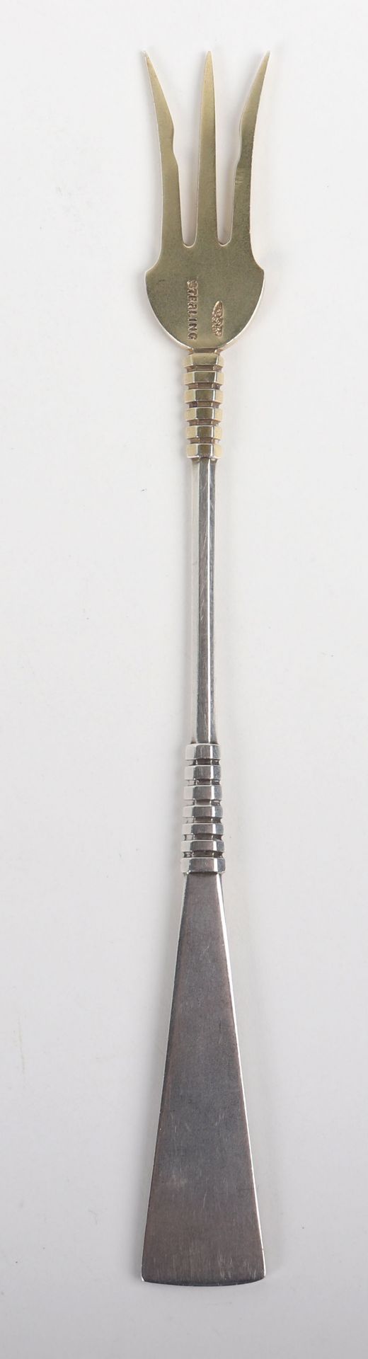 A rare pickle fork, with enamelled applied decoration to handle - Image 2 of 6