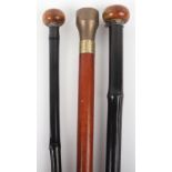 Three novelty walking canes