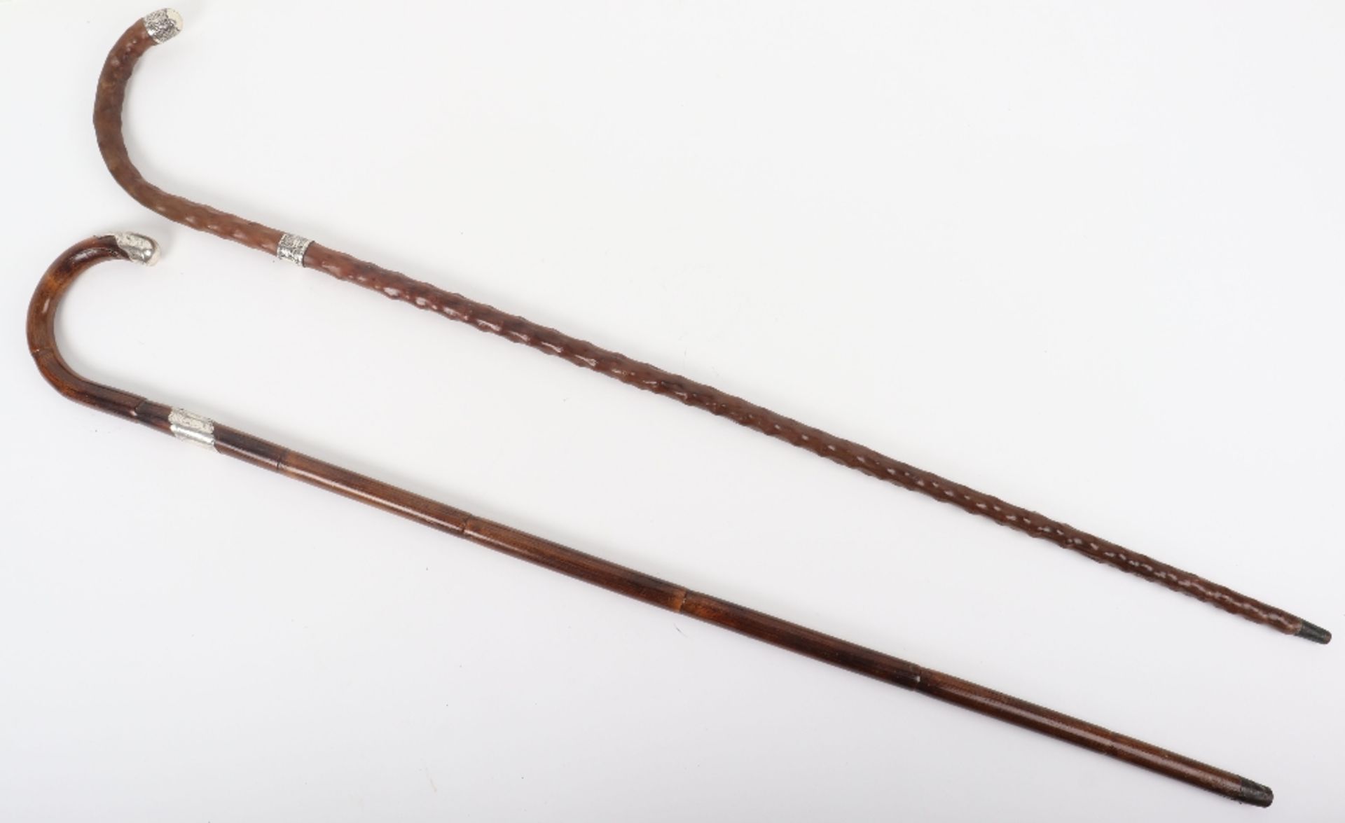 A silver and malacca walking stick, London 1856 - Bild 2 aus 26