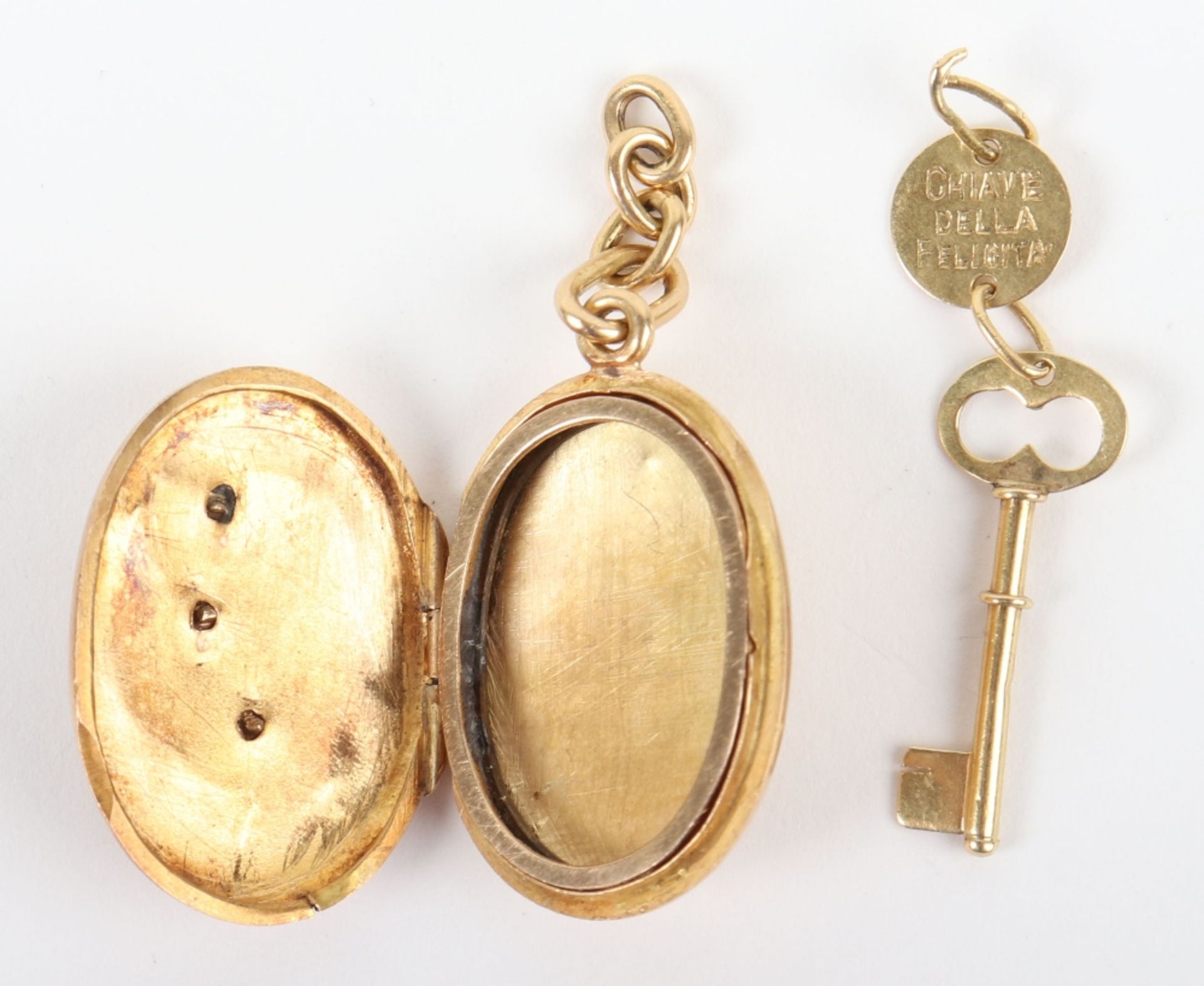 A Continental gold and enamel locket, unmarked - Bild 3 aus 3