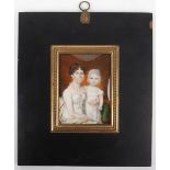 Walter Stephens Lethbridge (British 1771-circa 1831), portrait miniature of a mother and child