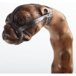 Two dog head walking sticks