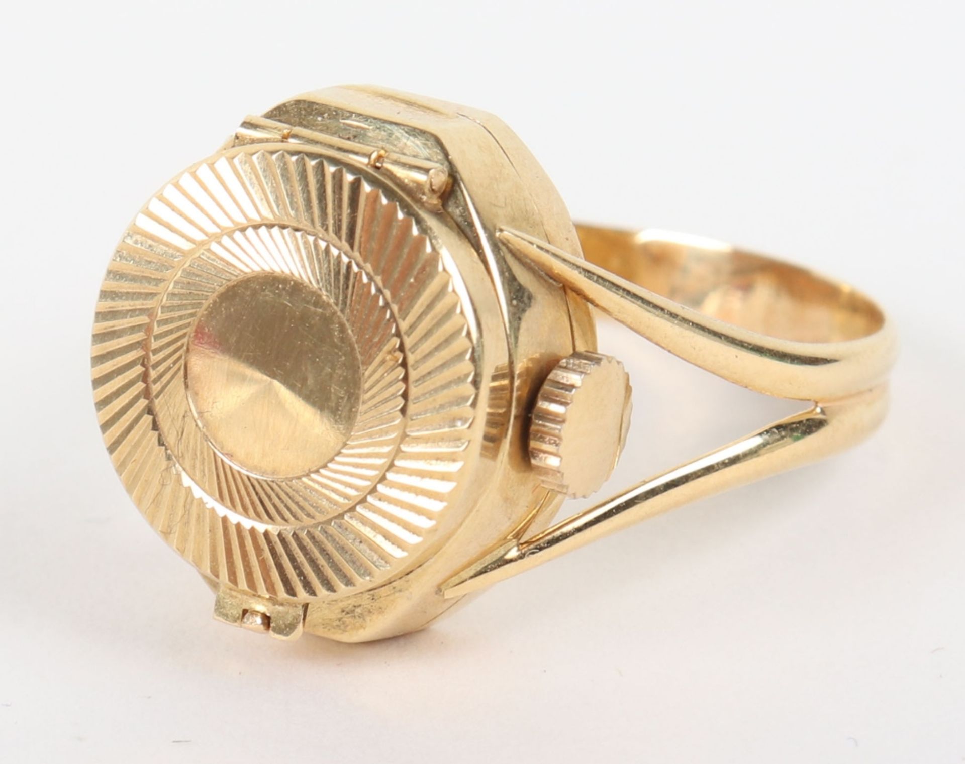 An unusual 18ct gold Emka ring watch - Bild 6 aus 6