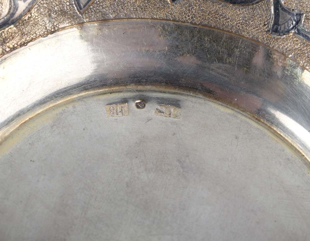 A pair of Russian silver and niello work dishes, marked 84 with other marks - Bild 4 aus 6