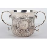 An early George II silver porringer, Thomas Tearle, London 1727