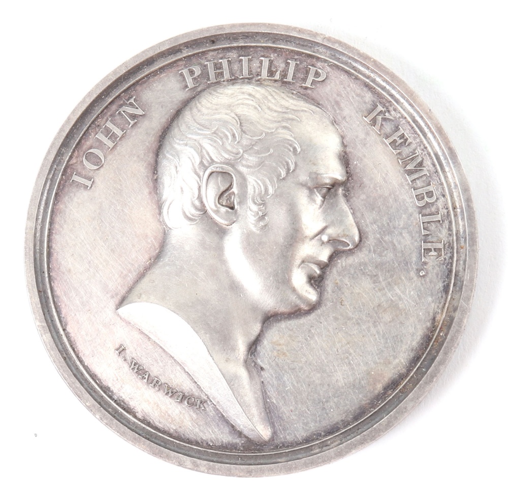 A very rare George III Theatrical silver medal for John Philip Kendle - Image 2 of 5