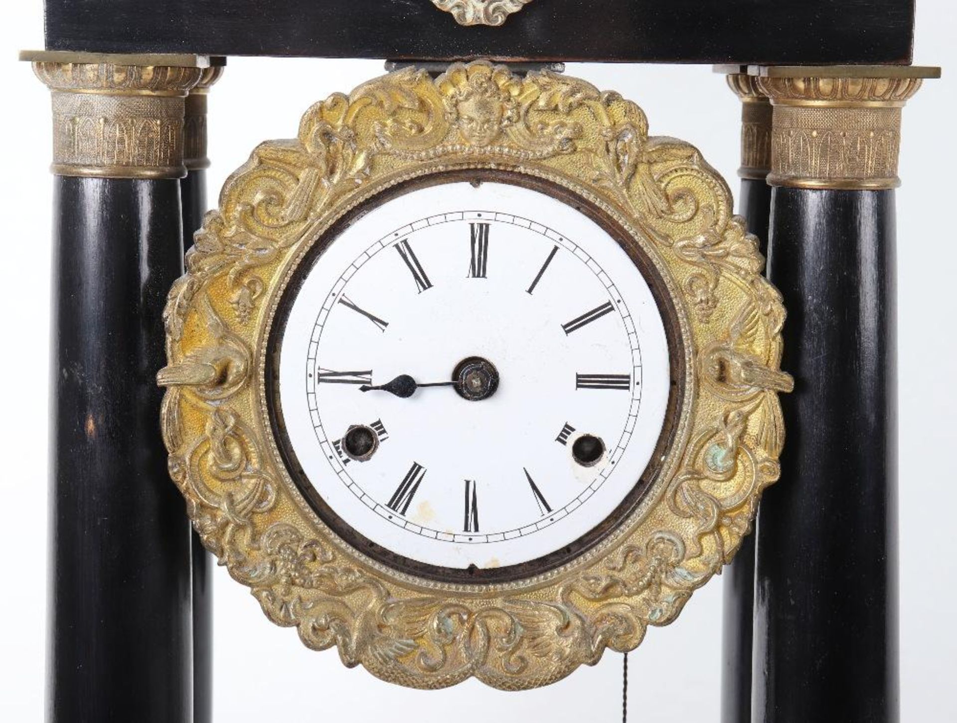 A late 19th/early 20th century German four pillar mantle clock by F.M.S (Friedrich Mauthe Schwenning - Bild 3 aus 3