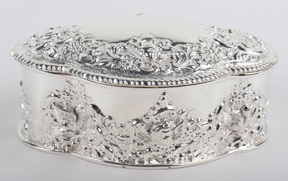 A Victorian chased silver box, Chester 1896