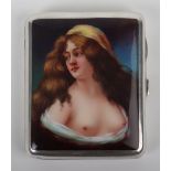 A silver and enamel import cigarette case, Skinner & Co, 1900 marked .925