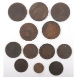 A selection of 18th and 19th century GB, USA and Canada copper coins
