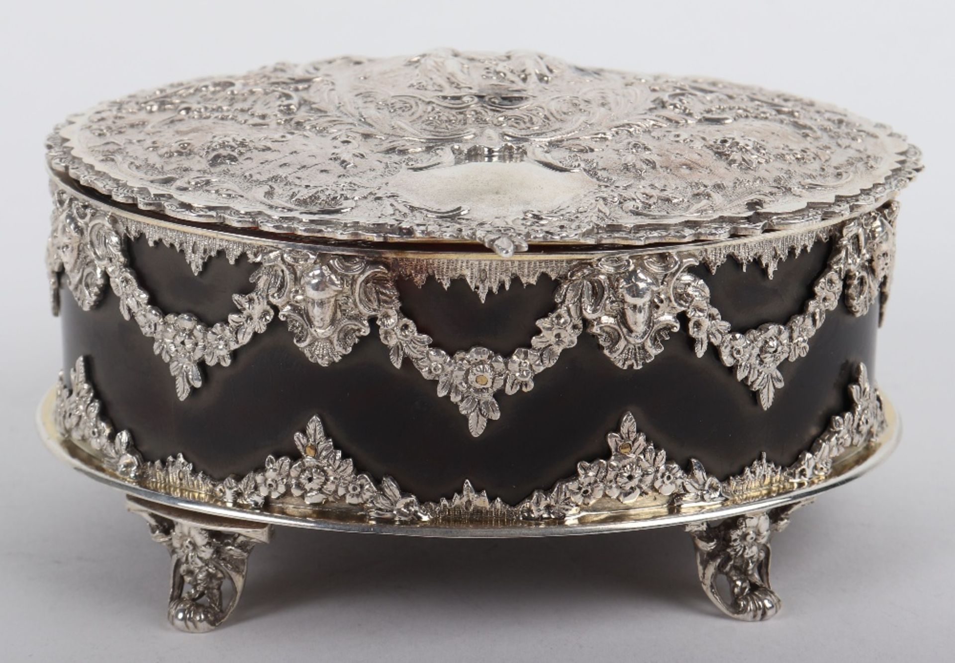 A fine Victorian silver tortoiseshell casket, George Fox, London 1893