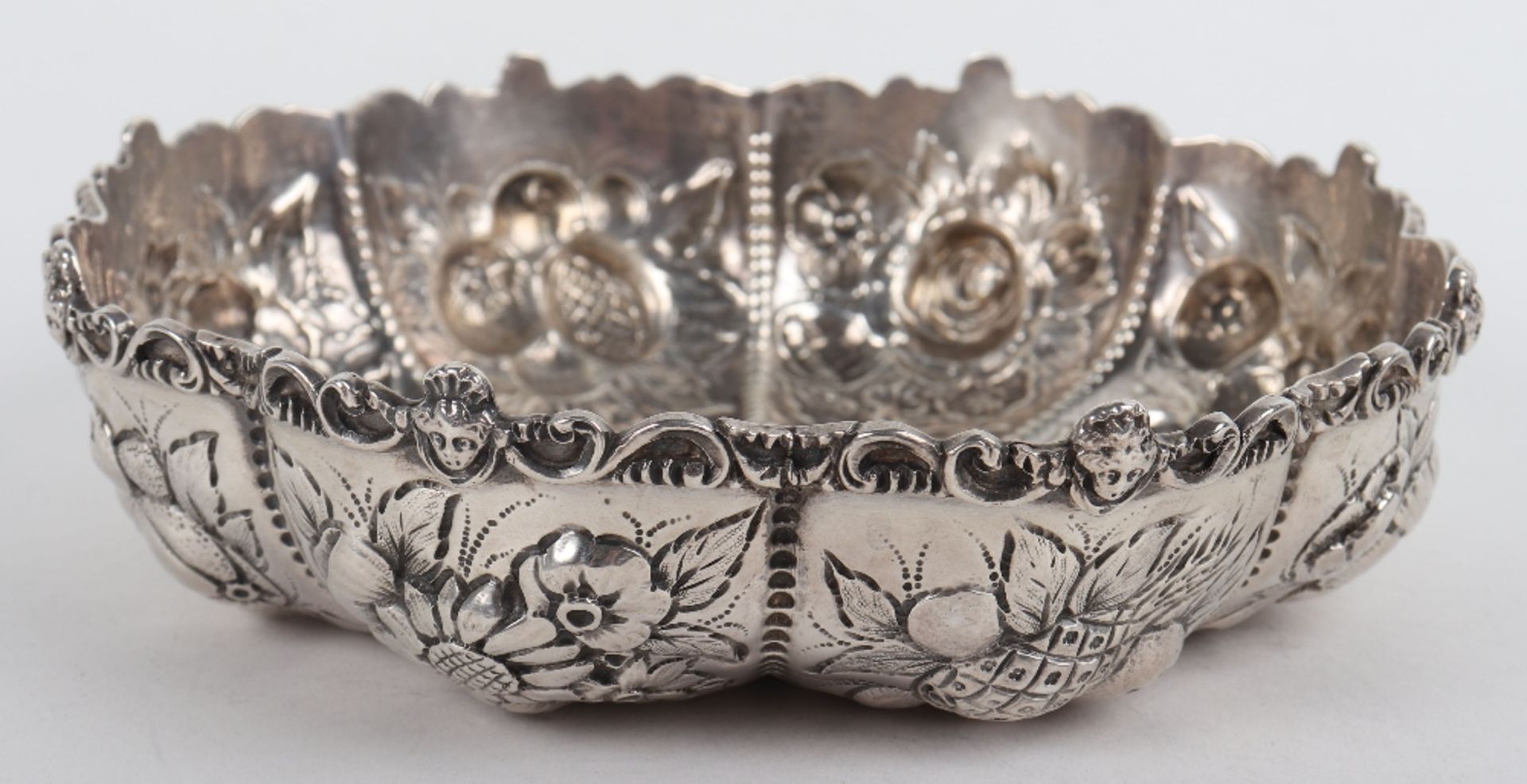 A Victorian silver chased bowl, William Cripps, London 1884 - Image 2 of 7