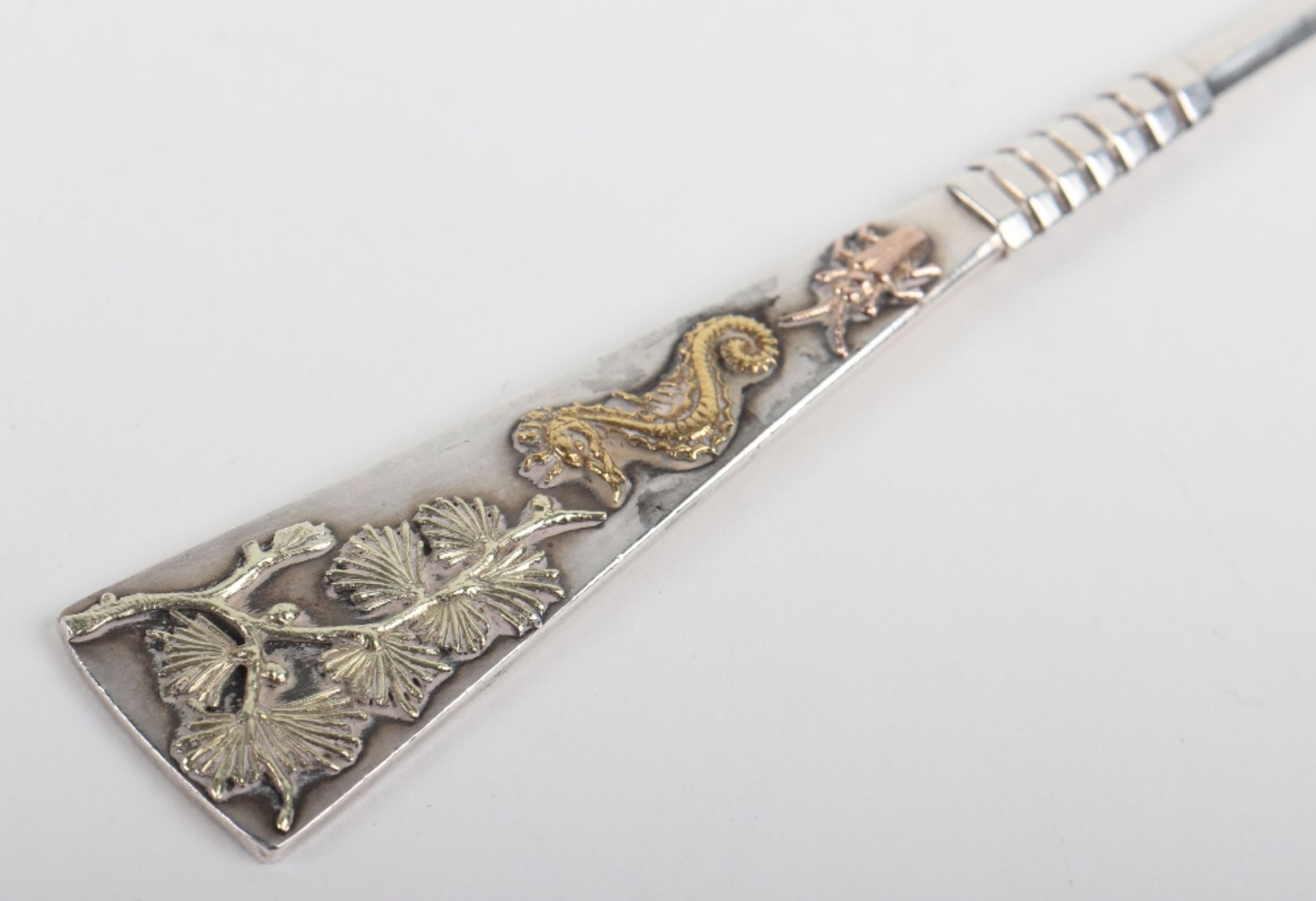 A rare pickle fork, with enamelled applied decoration to handle - Image 4 of 6