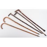 Five walking sticks