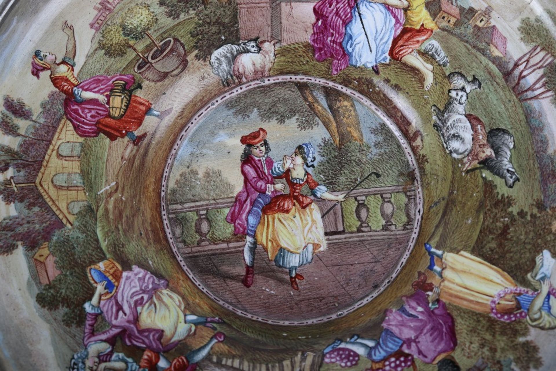 A 19th century Viennese enamel plate, c.1880 - Image 2 of 5