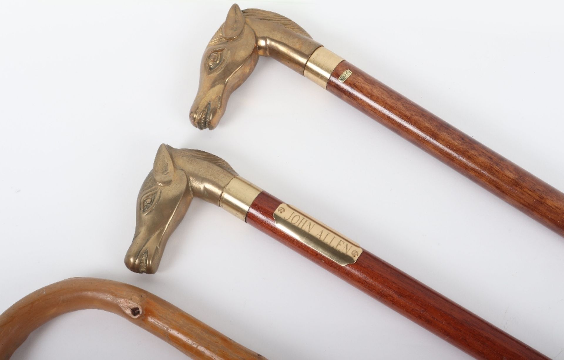 Two brass horse head walking sticks - Bild 2 aus 5