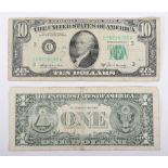 USA Ten Dollar banknote misprint printing error