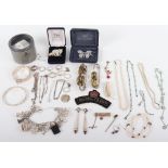 A selection of silver jewellery