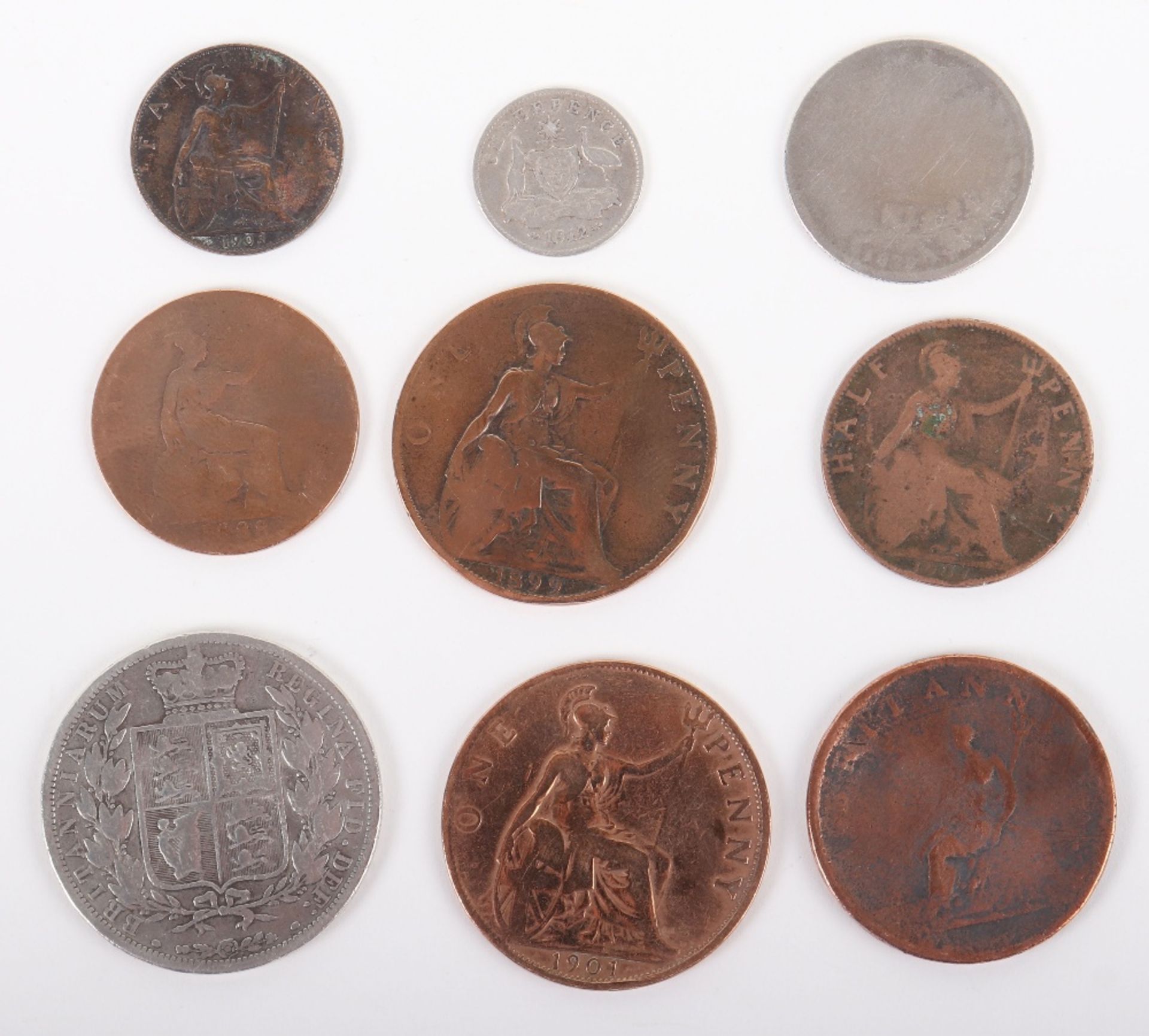 British coins, including Victoria 1884 Half Crown - Bild 2 aus 2