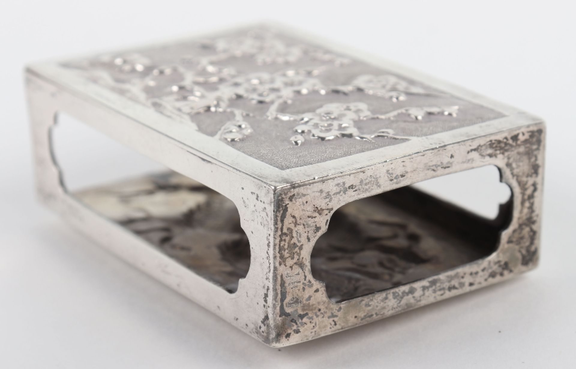 A Chinese silver match holder, marks rubbed - Image 5 of 5