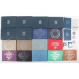 Six Royal Mint proof sets 1982, 1983, 1984, 1985, 1987, 2x1989