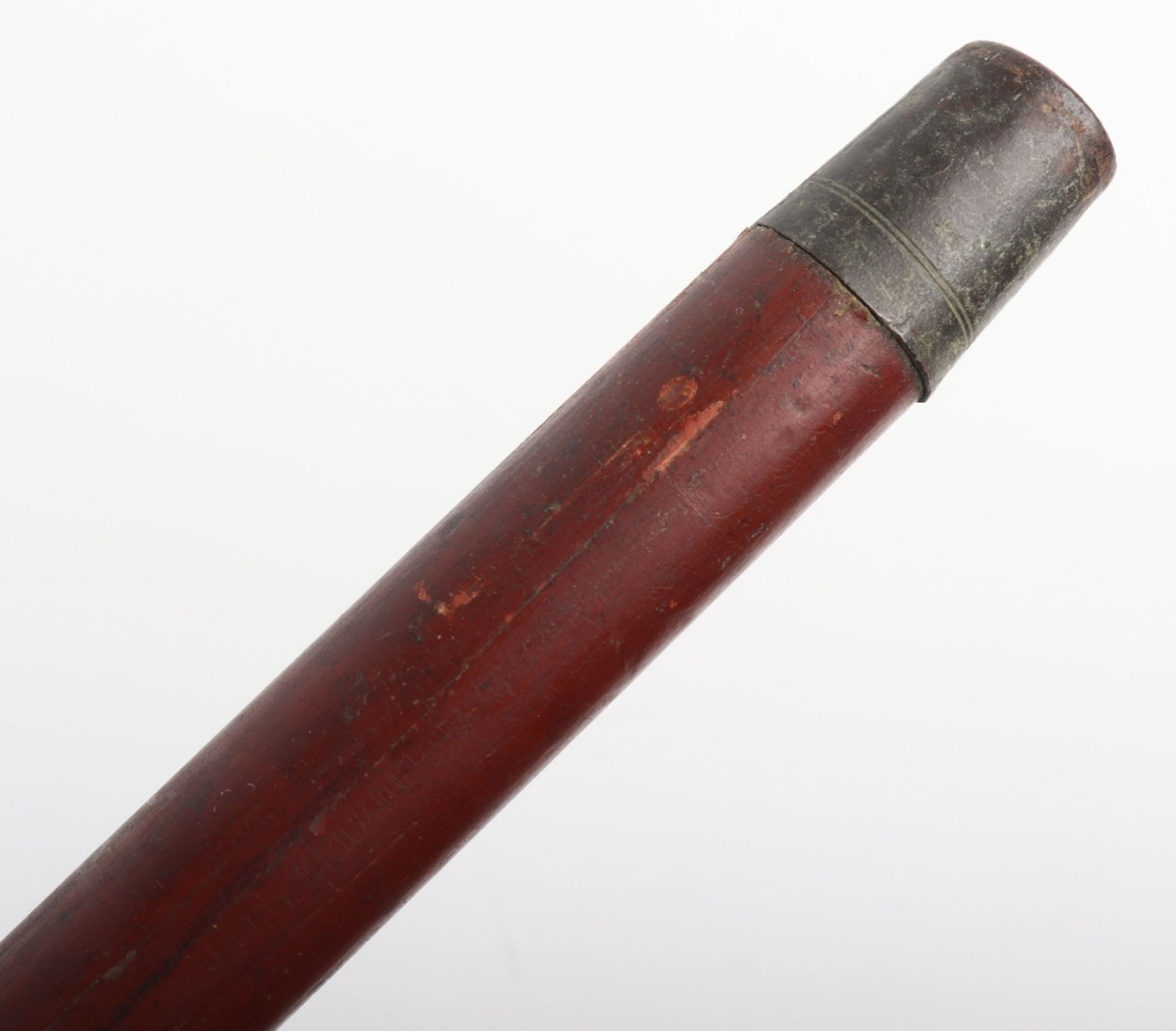 An Edwardian walking stick with spirit level (lacking liquid) and scaled ruler, with horn handle - Image 14 of 14