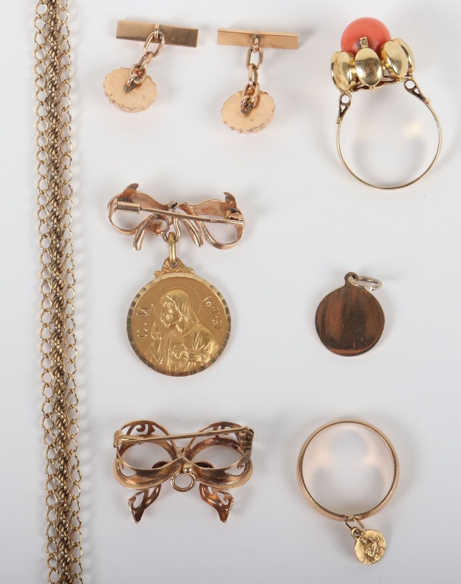 A selection of unmarked gold jewellery - Bild 5 aus 5