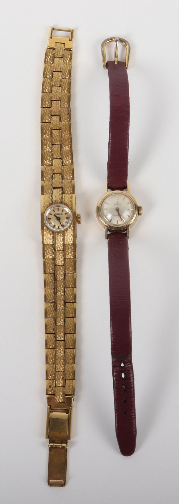 An Omega Ladymatic wristwatch and an Enicar ladies wristwatch