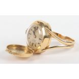 An unusual 18ct gold Emka ring watch