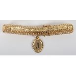 A Continental 14ct gold bracelet with ‘J’ pendant