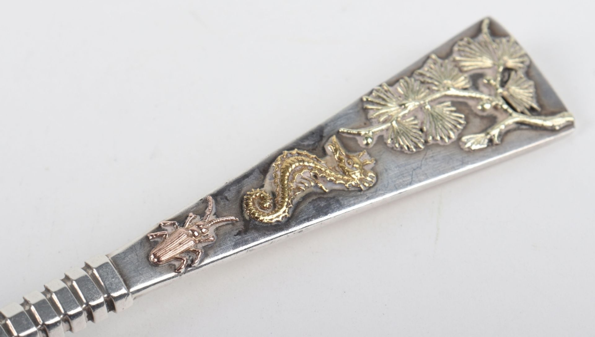 A rare pickle fork, with enamelled applied decoration to handle - Image 5 of 6