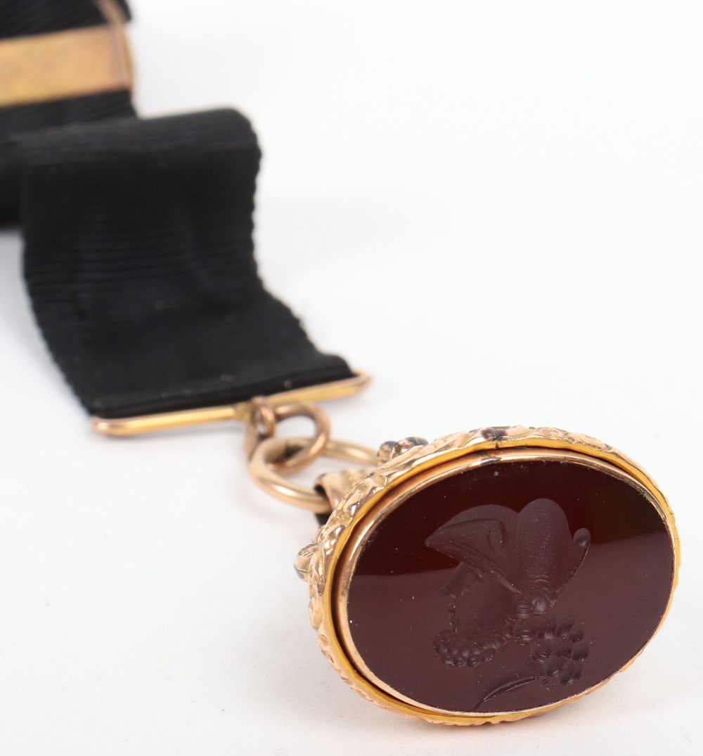 A gold (unmarked, untested), seed pearl and amethyst brooch, (5.3g), a 19th century bloodstone fob s - Image 4 of 17