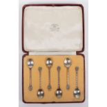 A set of six Argentinian Mappin & Webb silver coffee spoons