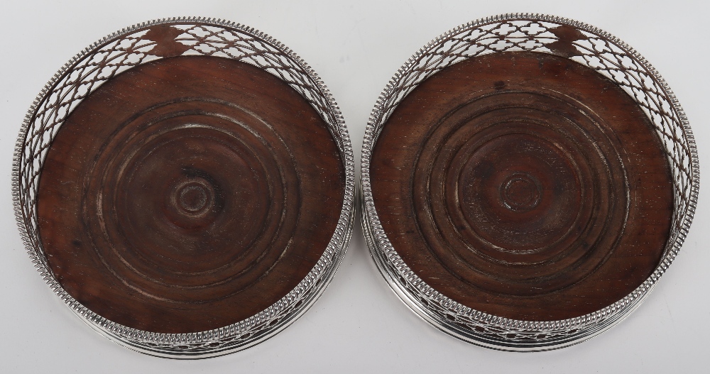 A pair of George III silver coasters, Thomas & William Chawner, London 1768 - Image 5 of 7