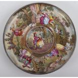 A 19th century Viennese enamel plate, c.1880