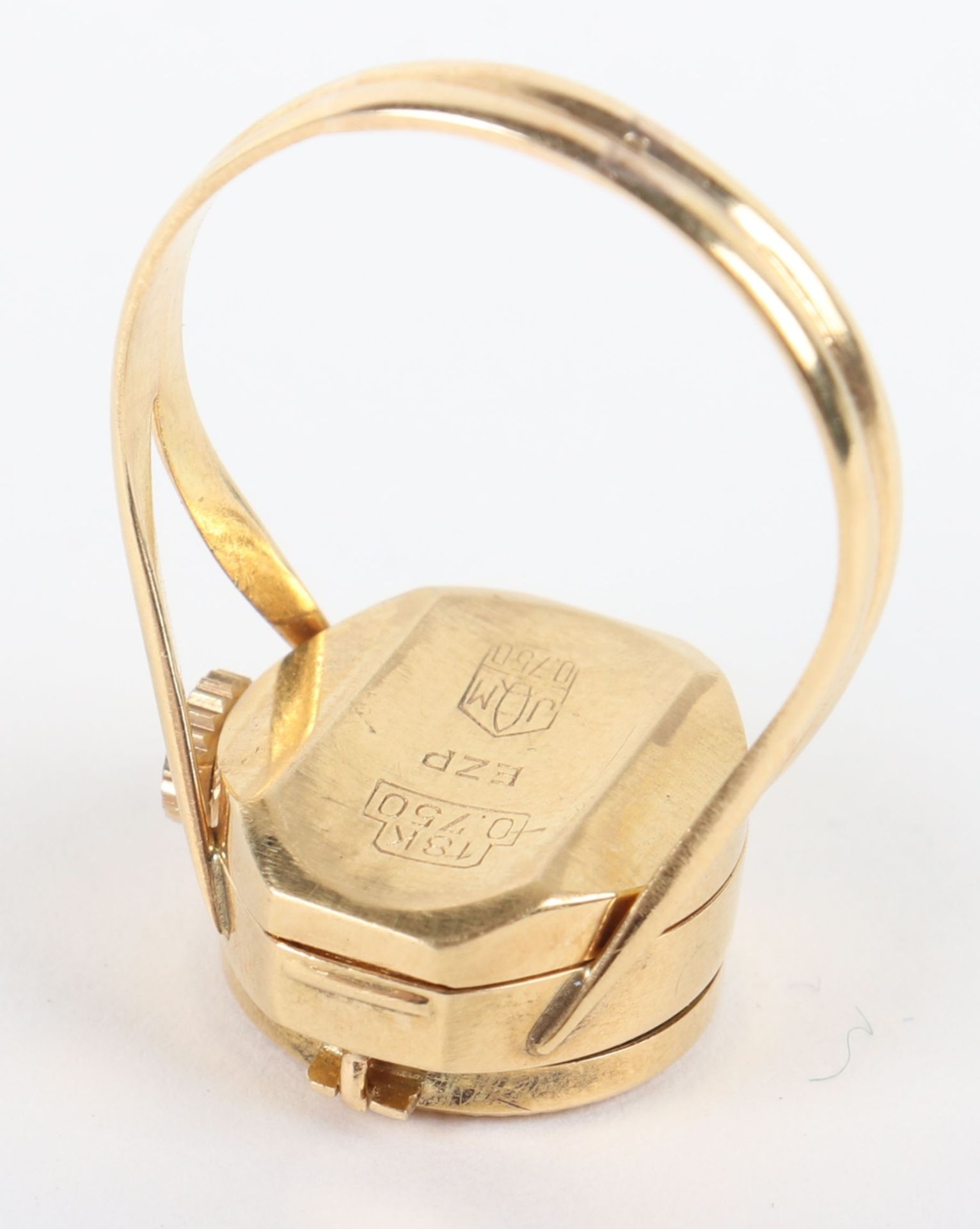 An unusual 18ct gold Emka ring watch - Bild 3 aus 6