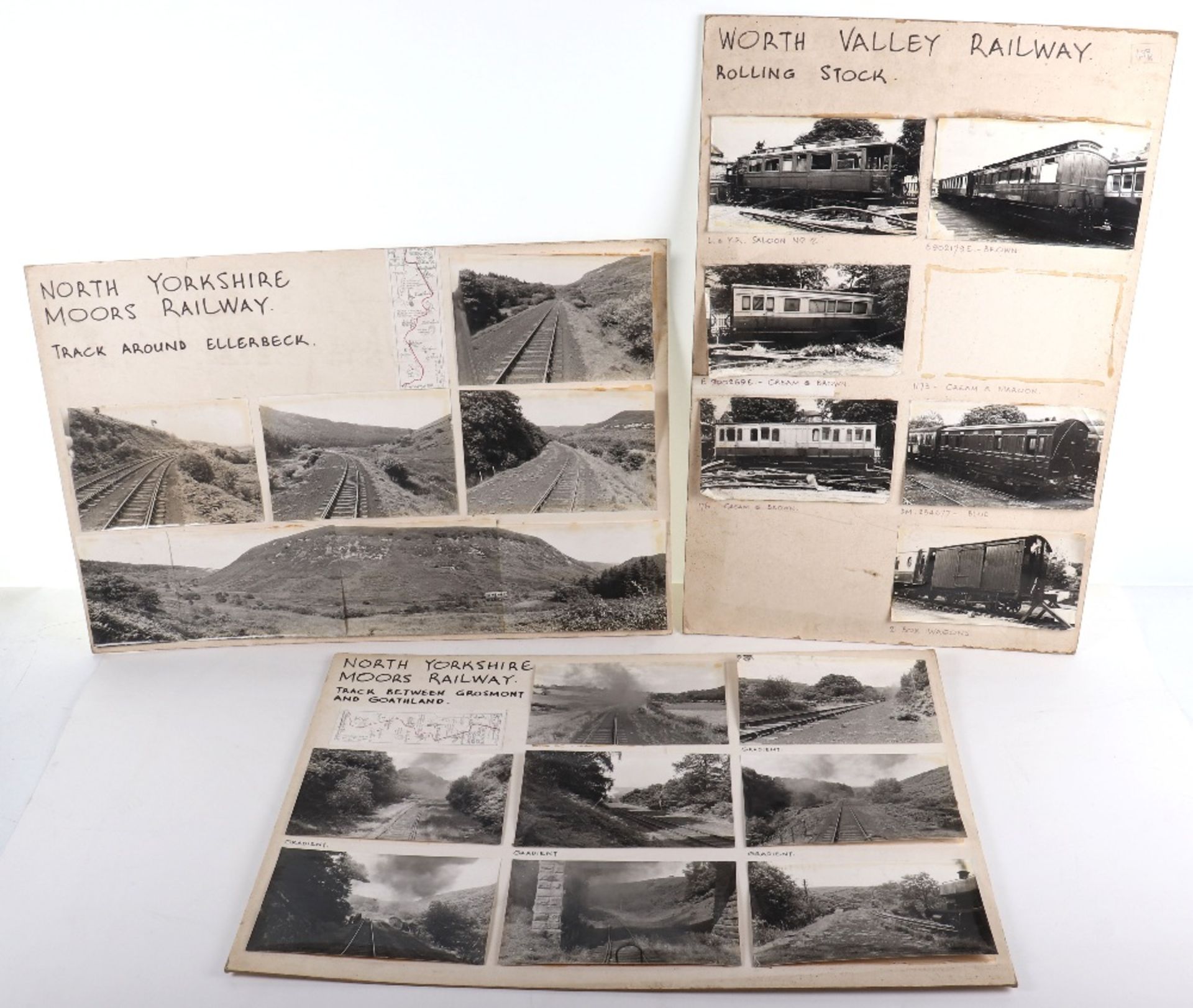 Thirty eight photographs mounted onto card of North Yorkshire Moors Railway - Image 6 of 9