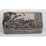 A Russian silver snuff box, marked HAG