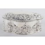 A Victorian chased silver box, Chester 1896