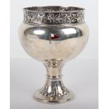 A large silver pedestal bowl, Birmingham 1916