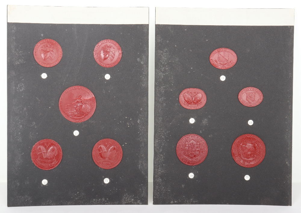 A fine selection of 18th and 19th century wax seal impressions of Railway and Canal company seals