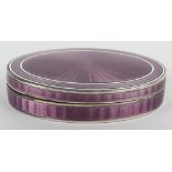 A fine silver and guilloche purple enamel box, Adolf Philip Krieger